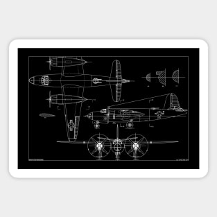 Martin B-26 Marauder American WW2 Medium Bomber Plane Blueprint Gift Magnet